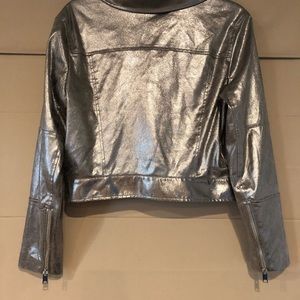 H&M silver moto crop jacket